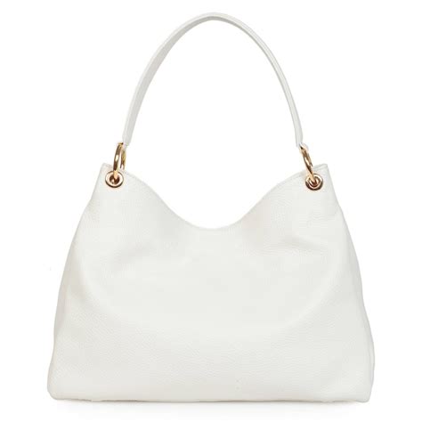 White Leather Hobo Bag 